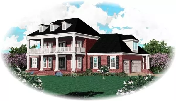 image of 2 story georgian house plan 8155